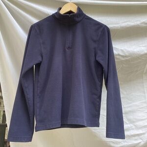 Lands End blue fleece pull over with 1/4 zipper, size small